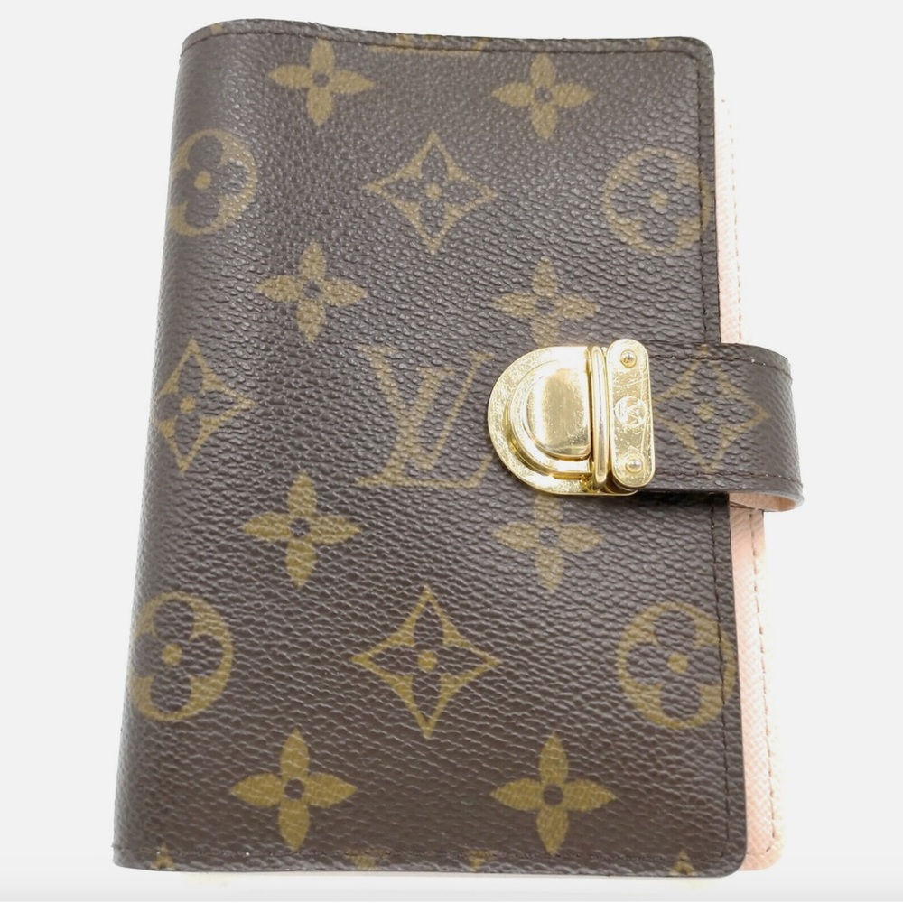 Louis Vuitton Monogram $ Pink Agenda Wallet with LV Ruler, Note pgs & stickers
